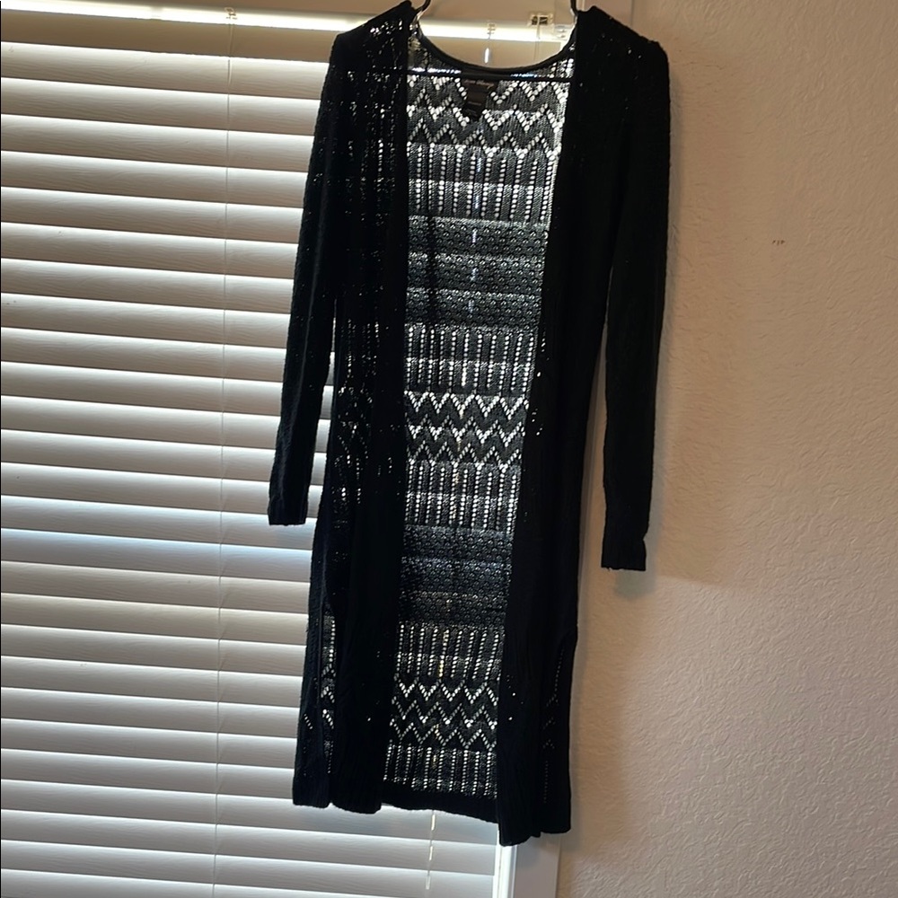 Black Long Knit Cardigan